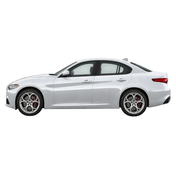2017 Alfa Romeo Giulia in Silber, Ansicht: Seite (nach links gerichtet)