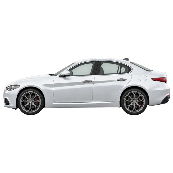 2020 Alfa Romeo Giulia in Silber, Ansicht: Seite (nach links gerichtet)