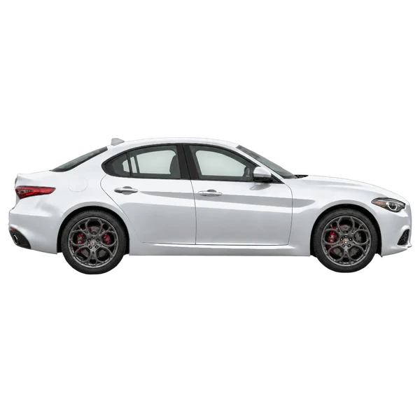 2023 Alfa Romeo Giulia in Silber, Ansicht: Seite (nach rechts gewandt)