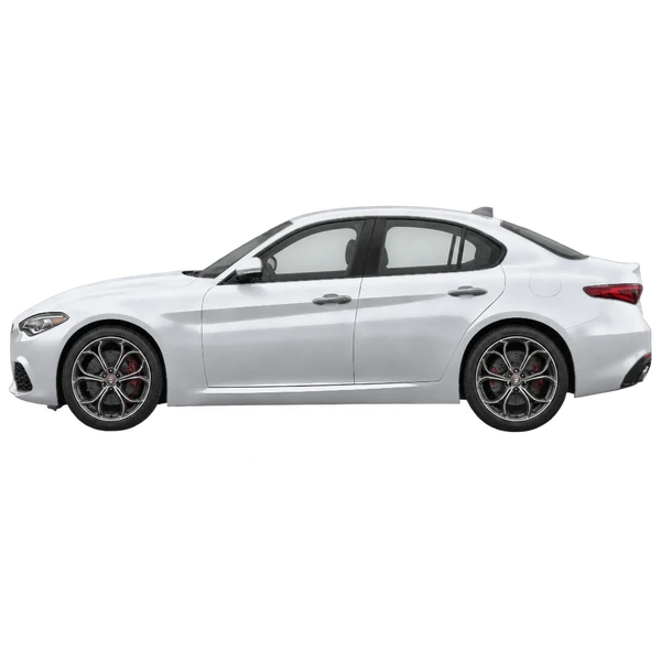 Alfa Romeo Giulia 2025 argent, vue côté (vers la gauche)