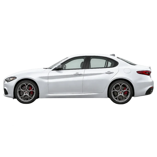 2026 Alfa Romeo Giulia in Silber, Ansicht: Seite (nach links gerichtet)