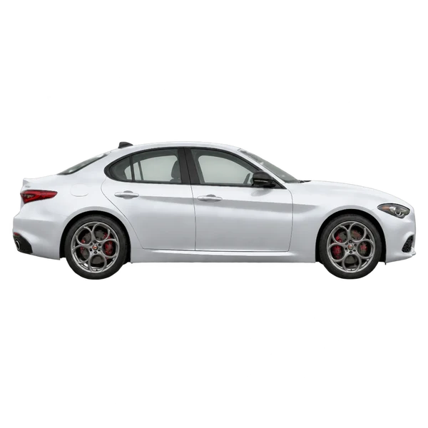2026 Alfa Romeo Giulia in Silber, Ansicht: Seite (nach rechts gewandt)