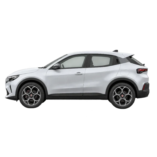 Alfa Romeo Junior 2026 prata, vista lateral (voltada para a esquerda)