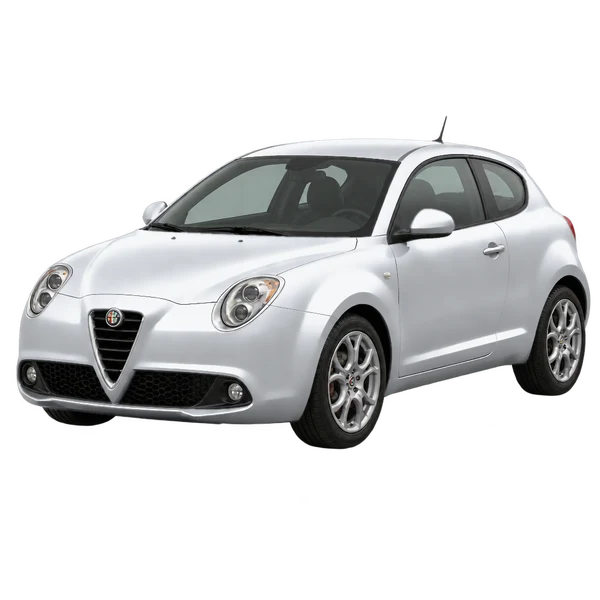 Alfa Romeo Mito 2012 prata, vista dianteira em três quartos (voltada para a esquerda)