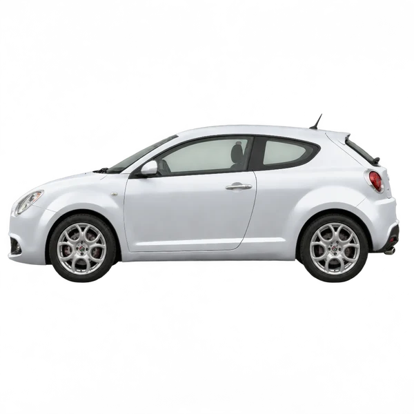 Alfa Romeo Mito 2012 prata, vista lateral (voltada para a esquerda)