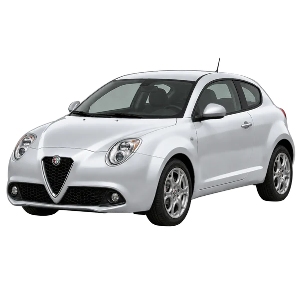 Alfa Romeo Mito 2017 prata, vista dianteira em três quartos (voltada para a esquerda)