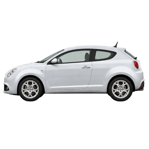 Alfa Romeo Mito 2017 prata, vista lateral (voltada para a esquerda)