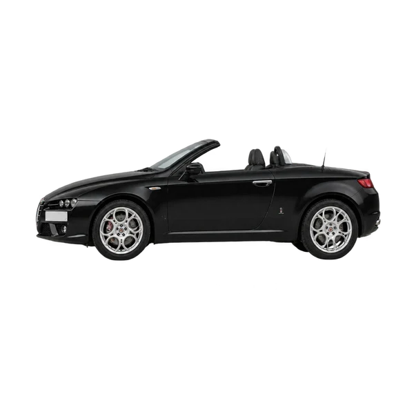 Alfa Romeo Spider 2006 noir, vue côté (vers la gauche)