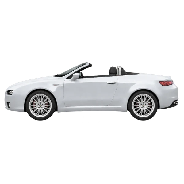 Alfa Romeo Spider 2008 argent, vue côté (vers la gauche)