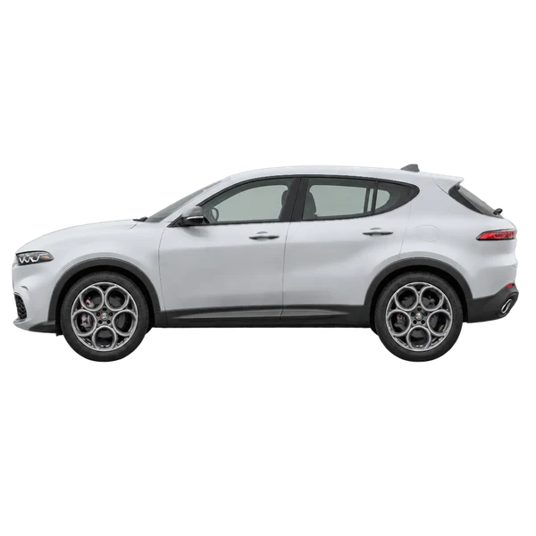 2025 Alfa Romeo Tonale eAWD in Silber, Ansicht: Seite (nach links gerichtet)
