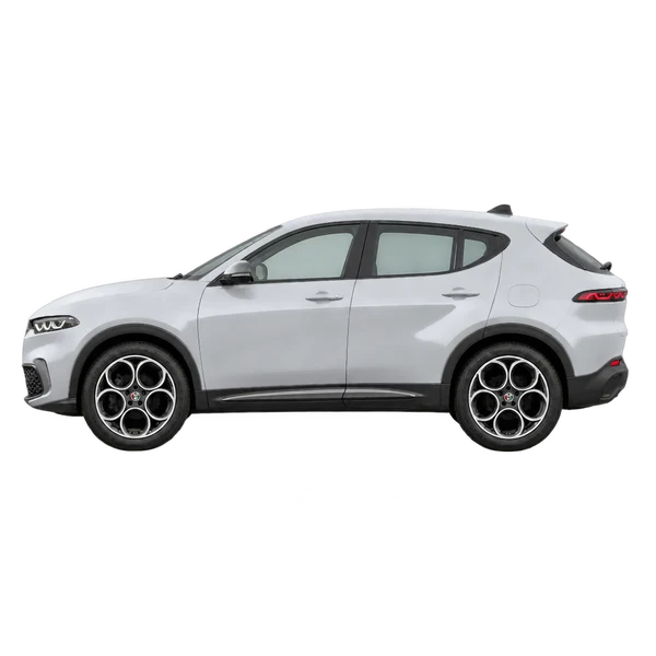 2027 Alfa Romeo Tonale in Silber, Ansicht: Seite (nach links gerichtet)