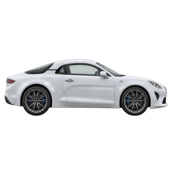 Alpine A110 2023 argent, vue profil (tourné vers la droite)