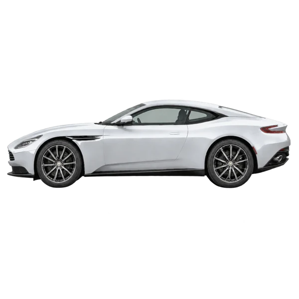Aston Martin DB11 2016 prata, vista lateral (voltada para a esquerda)