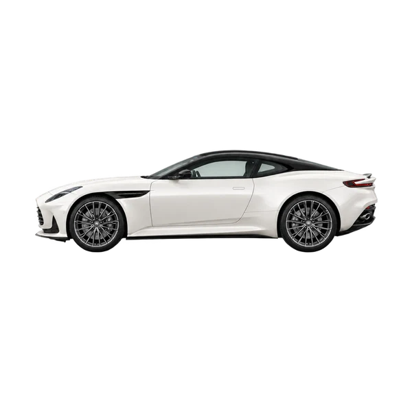 Aston Martin DB12 2023 branco, vista lateral (voltada para a esquerda)