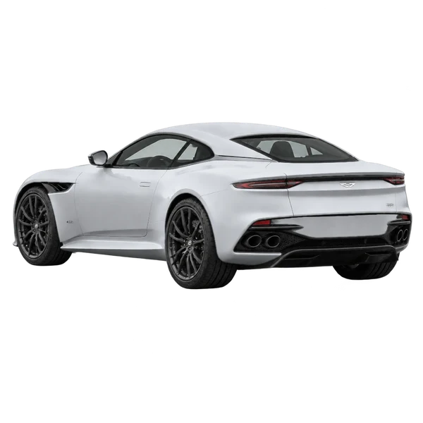 Aston Martin DBS 2021 argent, vue trois-quarts arrière (orienté vers la gauche)