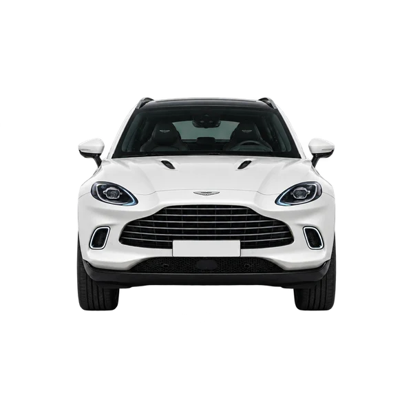 2020 Aston Martin DBX in weiß, Ansicht: Front