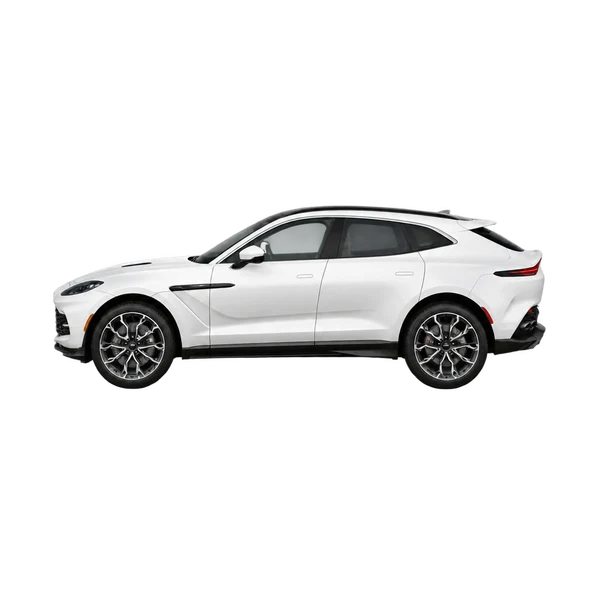 2020 Aston Martin DBX in weiß, Ansicht: Seite (nach links gerichtet)