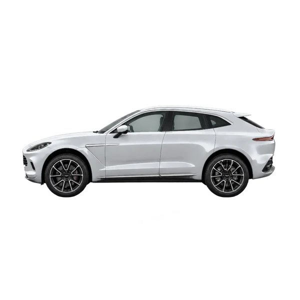 シルバーの2023 Aston Martin DBX（側面（左向き）ビュー）