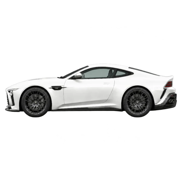 Aston Martin Valour 2024 blanc, vue côté (vers la gauche)