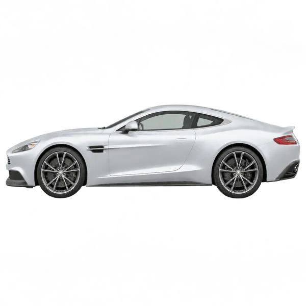 Aston Martin Vanquish 2014 argent, vue côté (vers la gauche)