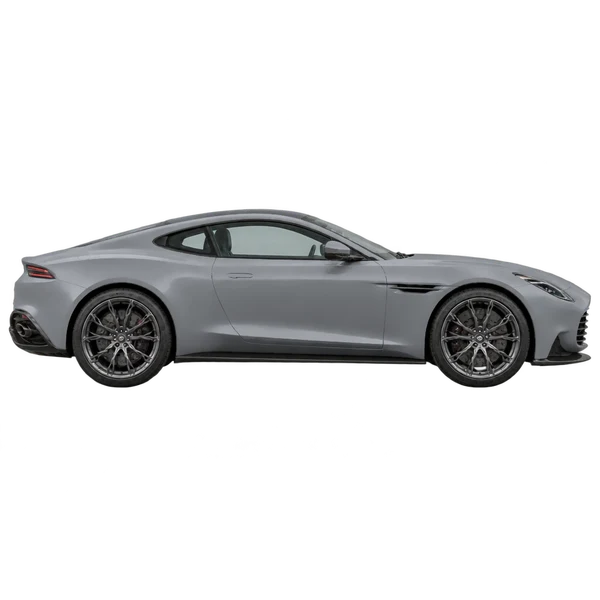 Aston Martin Vanquish 2025 gris, vue profil (tourné vers la droite)