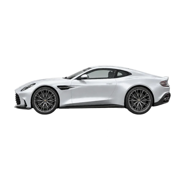 Aston Martin Vanquish 2025 argent, vue côté (vers la gauche)