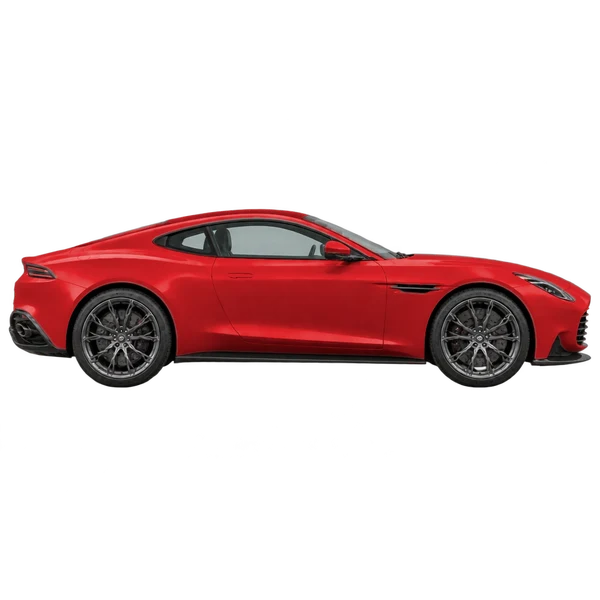 Aston Martin Vanquish 2027 rouge, vue profil (tourné vers la droite)