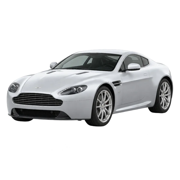 2012 Aston Martin Vantage in Silber, Ansicht: Dreiviertelansicht vorne (nach links gerichtet)