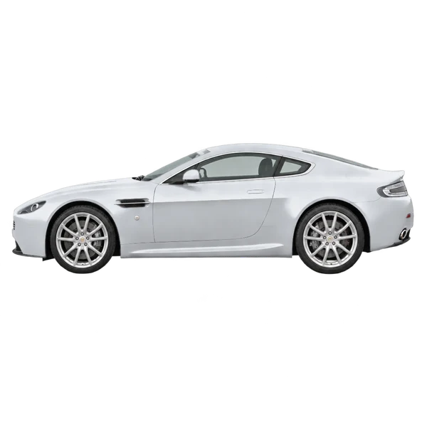 2012 Aston Martin Vantage in Silber, Ansicht: Seite (nach links gerichtet)