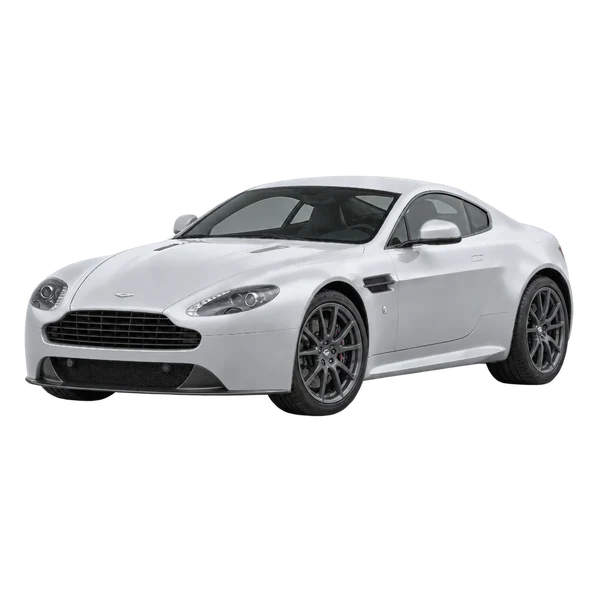 Aston Martin Vantage 2016 prata, vista dianteira em três quartos (voltada para a esquerda)