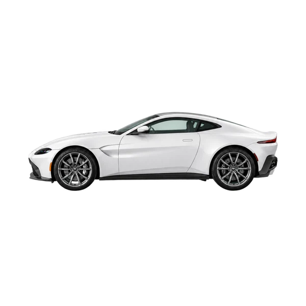 2020 Aston Martin Vantage in weiß, Ansicht: Seite (nach links gerichtet)
