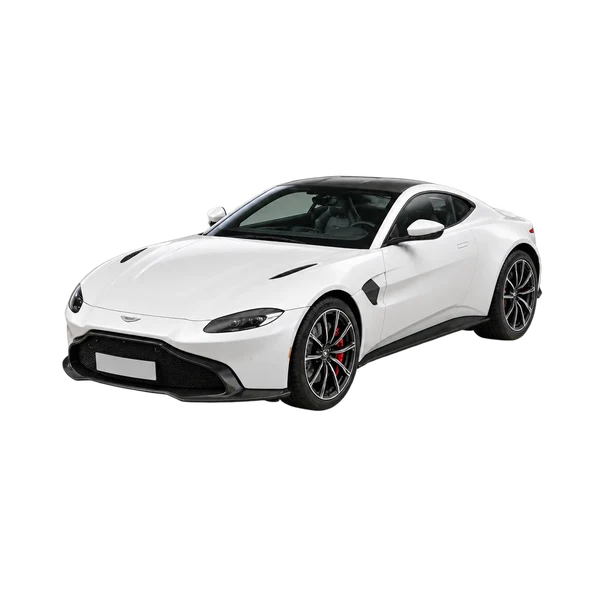 2021 Aston Martin Vantage in weiß, Ansicht: Dreiviertelansicht vorne (nach links gerichtet)
