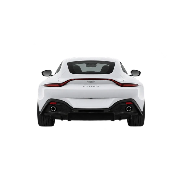 2021 Aston Martin Vantage in weiß, Ansicht: Heck