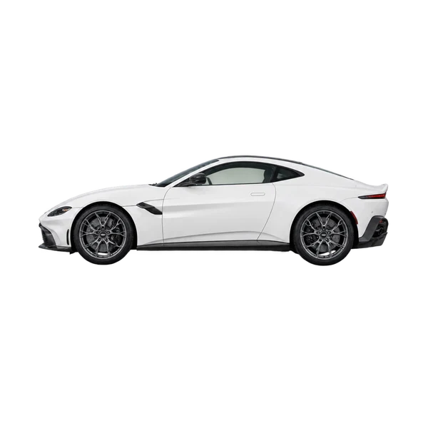 2022 Aston Martin Vantage in weiß, Ansicht: Seite (nach links gerichtet)