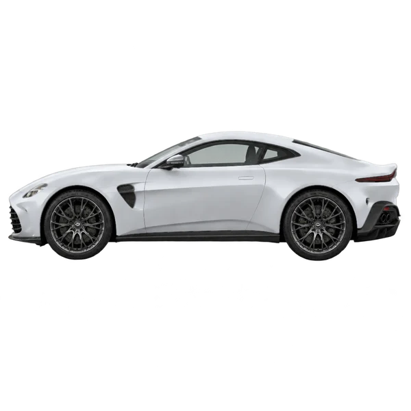 2024 Aston Martin Vantage in Silber, Ansicht: Seite (nach links gerichtet)