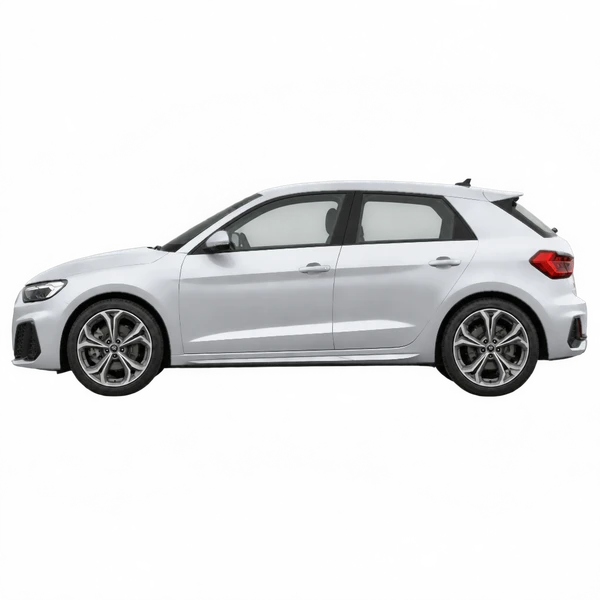 Audi A1 Sportback 2026 prata, vista lateral (voltada para a esquerda)