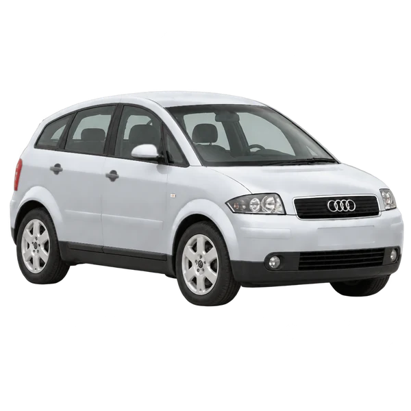 2002 Audi A2 in Silber, Ansicht: Dreiviertelansicht vorne (nach rechts)