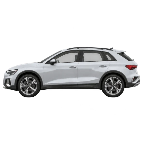 2025 Audi A3 Allstreet in Silber, Ansicht: Seite (nach links gerichtet)