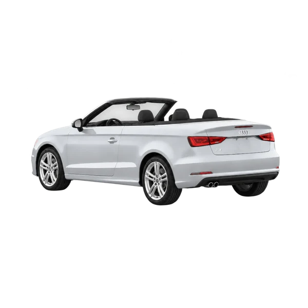 Audi A3 Cabriolet 2014 prata, vista três quartos traseira (voltada para a esquerda)