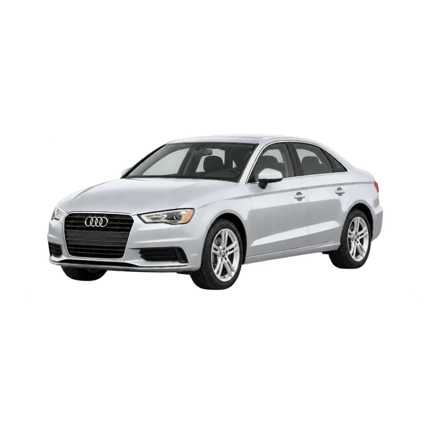 Audi A3 Limousine 2013 باللون فضي، منظر منظر أمامي بزاوية ثلاثة أرباع (متجه لليسار)