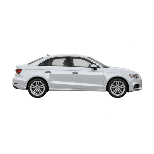 Audi A3 Limousine 2020 باللون فضي، منظر منظر جانبي (باتجاه اليمين)