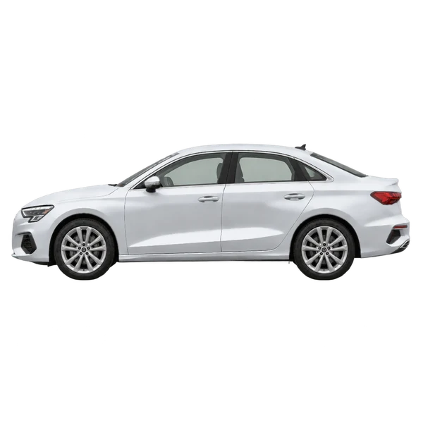 Audi A3 Limousine 2026 argent, vue côté (vers la gauche)