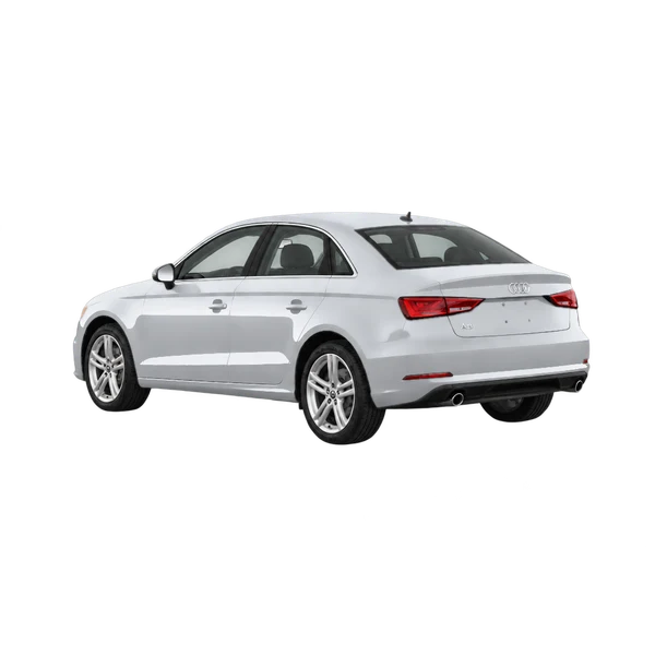 Audi A3 Sedan 2016 prata, vista três quartos traseira (voltada para a esquerda)