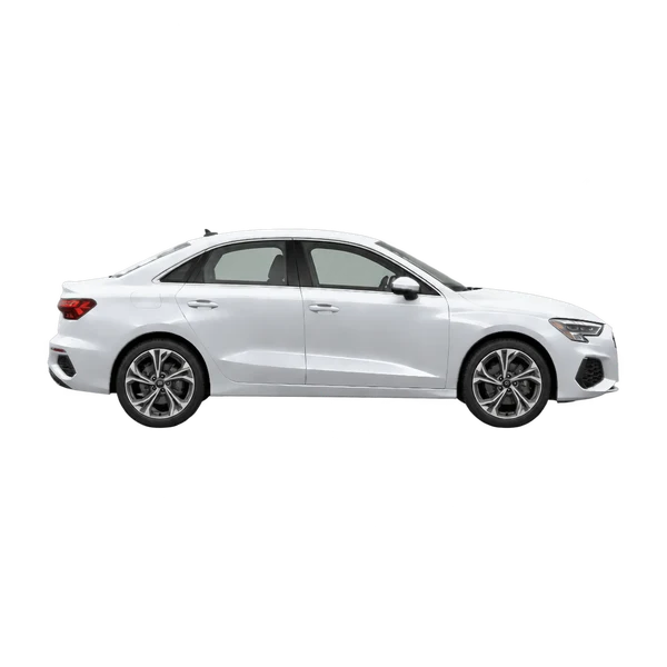 Audi A3 Sedan 2025 prata, vista lateral (voltada para a direita)
