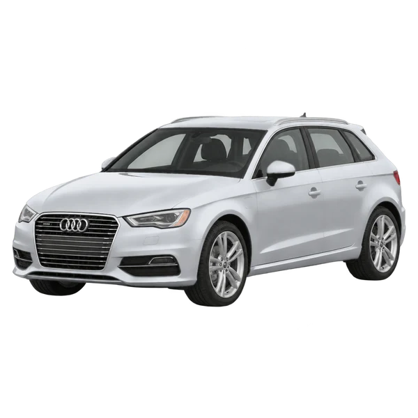 2015 Audi A3 Sportback E-Tron in Silber, Ansicht: Dreiviertelansicht vorne (nach links gerichtet)