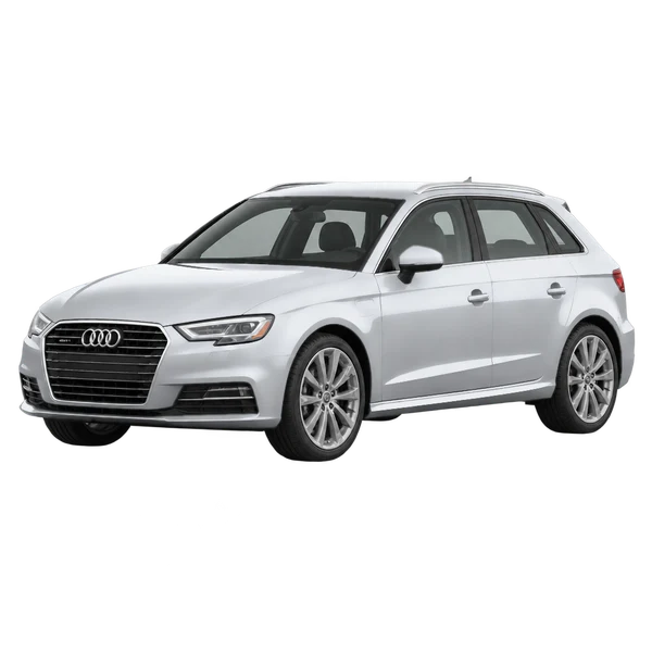 2017 Audi A3 Sportback E-Tron in Silber, Ansicht: Dreiviertelansicht vorne (nach links gerichtet)