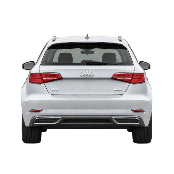 2017 Audi A3 Sportback E-Tron in Silber, Ansicht: Heck