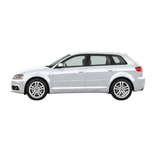 Audi A3 Sportback 2012 en plateado, vista lateral (mirando a la izquierda)