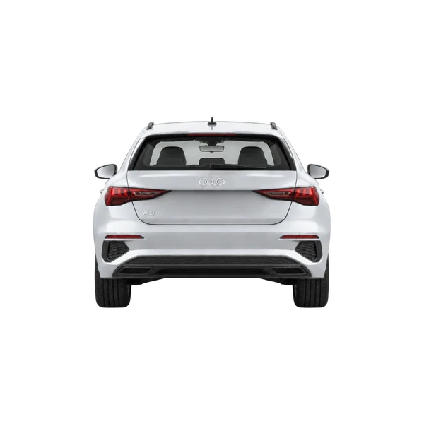 Audi A3 Sportback 2020 en plateado, vista trasera