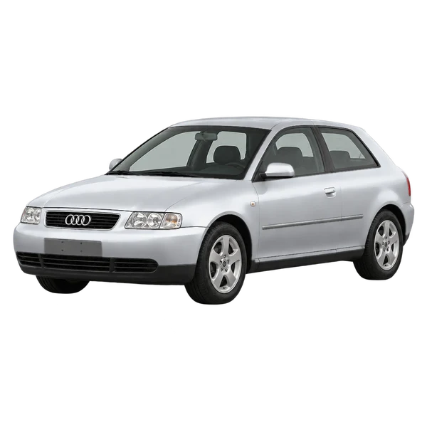 1999 AUDI A3 — Front three-quarter (facing left), silver
